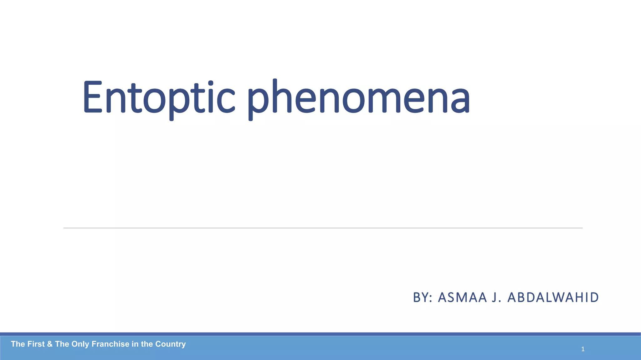 Voluntary Entoptic Visualization Entoptic phenomena | PDF