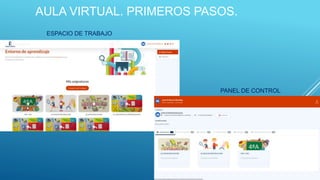 AULA VIRTUAL. PRIMEROS PASOS.
ESPACIO DE TRABAJO
PANEL DE CONTROL
 