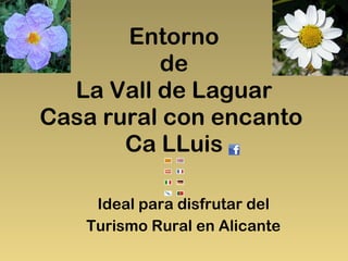 Entorno de La Vall de Laguar Casa rural con encanto  Ca LLuis Ideal para disfrutar del Turismo Rural en Alicante 