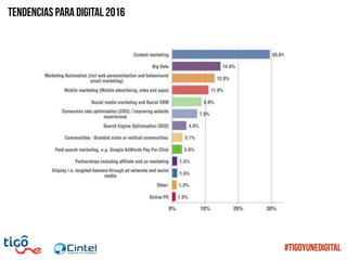 Tendencias para digital 2016
#TigoYUneDigital
 