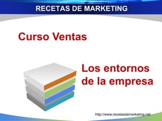 Curso Ventas
Los entornos
de la empresa
RECETAS DE MARKETING
http://www.recetasdemarketing.net
 