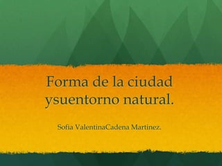 Forma de la ciudad
ysuentorno natural.
Sofia ValentinaCadena Martinez.

 