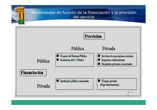 Posibilidades en función de la financiación y la provisión
                       del servicio
 
