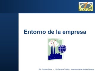 Entorno de la empresa




     DI. Christian Zetty -   D.I Carolina Trujillo - Ingeniero Jaime Andrés Oliveros
 