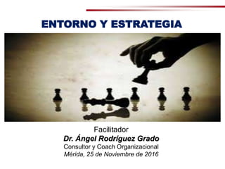 ENTORNO Y ESTRATEGIA
Facilitador
Dr. Ángel Rodríguez Grado
Consultor y Coach Organizacional
Mérida, 25 de Noviembre de 2016
 