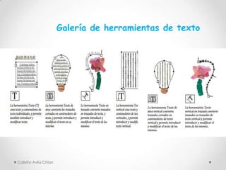Galería de herramientas de texto

Calixtro Avila Chian

 