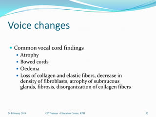 Vocal Atrophy Ent for the primary care provider. | PPTX