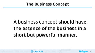 ENGAGE EXPLORE EXPLAIN EXTEND
EVALUAT
The Business Concept
A business concept should have
the essence of the business in a
short but powerful manner.
9
 