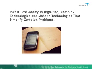 Focus initially on sharing inpatient records between the hospital and the admitting/attending physicians.