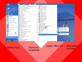 Le damos inicio Todos los programas Oppen office 3.0 Openoffice impress 