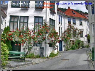 La belleza de las calles de Bergen, camino a la montaña de
                           Ulriken
 