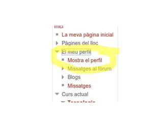 Entrada i canvi del mail al Moodle