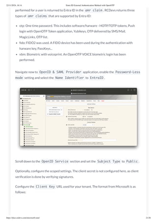 Entra ID External Authentication Method With OpenOTP | PDF
