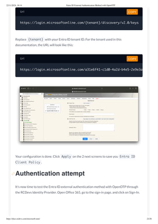 Entra ID External Authentication Method With OpenOTP | PDF