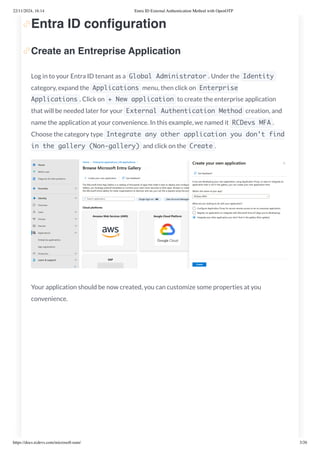 Entra ID External Authentication Method With OpenOTP | PDF