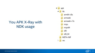 Intel Developers Relations Division 17
You APK X-Ray with
NDK usage
 