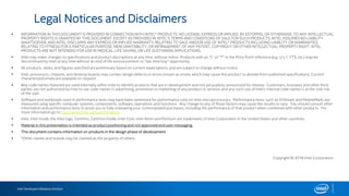 Intel Developers Relations Division
Legal Notices and Disclaimers
 INFORMATION IN THIS DOCUMENT IS PROVIDED IN CONNECTION WITH INTEL® PRODUCTS. NO LICENSE, EXPRESS OR IMPLIED, BY ESTOPPEL OR OTHERWISE, TO ANY INTELLECTUAL
PROPERTY RIGHTS IS GRANTED BY THIS DOCUMENT. EXCEPT AS PROVIDED IN INTEL’S TERMS AND CONDITIONS OF SALE FOR SUCH PRODUCTS, INTEL ASSUMES NO LIABILITY
WHATSOEVER, AND INTEL DISCLAIMS ANY EXPRESS OR IMPLIED WARRANTY, RELATING TO SALE AND/OR USE OF INTEL® PRODUCTS INCLUDING LIABILITY OR WARRANTIES
RELATING TO FITNESS FOR A PARTICULAR PURPOSE, MERCHANTABILITY, OR INFRINGEMENT OF ANY PATENT, COPYRIGHT OR OTHER INTELLECTUAL PROPERTY RIGHT. INTEL
PRODUCTS ARE NOT INTENDED FOR USE IN MEDICAL, LIFE SAVING, OR LIFE SUSTAINING APPLICATIONS.
 Intel may make changes to specifications and product descriptions at any time, without notice. Products with an “L” or “T” in the Price Point reference (e.g. U-L1, YT3, etc.) may be
discontinued by Intel at any time without an end of life announcement or “last time buy” opportunity.
 All products, dates, and figures specified are preliminary based on current expectations, and are subject to change without notice.
 Intel, processors, chipsets, and desktop boards may contain design defects or errors known as errata, which may cause the product to deviate from published specifications. Current
characterized errata are available on request.
 Any code names featured are used internally within Intel to identify products that are in development and not yet publicly announced for release. Customers, licensees and other third
parties are not authorized by Intel to use code names in advertising, promotion or marketing of any product or services and any such use of Intel's internal code names is at the sole risk
of the user.
 Software and workloads used in performance tests may have been optimized for performance only on Intel microprocessors. Performance tests, such as SYSmark and MobileMark, are
measured using specific computer systems, components, software, operations and functions. Any change to any of those factors may cause the results to vary. You should consult other
information and performance tests to assist you in fully evaluating your contemplated purchases, including the performance of that product when combined with other products. For
more information go to http://www.intel.com/performance
 Intel, Intel Inside, the Intel logo, Centrino, Centrino Inside, Intel Core, Intel Atom and Pentium are trademarks of Intel Corporation in the United States and other countries.
 Material in this presentation is intended as product positioning and not approved end user messaging.
 This document contains information on products in the design phase of development.
 *Other names and brands may be claimed as the property of others.
Copyright © 2016 Intel Corporation.
 