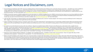 Intel Developers Relations Division
 Security features enabled by Intel® AMT require an enabled chipset, network hardware and software and a corporate network connection. Intel AMT may not be available or
certain capabilities may be limited over a host OS-based VPN or when connecting wirelessly, on battery power, sleeping, hibernating or powered off. Setup requires
configuration and may require scripting with the management console or further integration into existing security frameworks, and modifications or implementation of new
business processes. For more information, see http://www.intel.com/technology/manage/iamt.
 WiMAX connectivity requires a WiMAX enabled device and subscription to a WiMAX broadband service. WiMAX connectivity may require you to purchase additional software
or hardware at extra cost. Availability of WiMAX is limited, check with your service provider for details on availability and network limitations. Broadband performance and
results may vary due to environment factors and other variables. See www.intel.com/go/wimax for more information.
 Intel® My WiFi Technology is an optional feature and requires additional software and a Centrino® wireless adapter. Wi-Fi devices must be certified by the Wi-Fi Alliance for
802.11b/g/a in order to connect. See mywifi.intel.com for more details.
 Hyper-Threading Technology requires a computer system with a processor supporting HT Technology and an HT Technology-enabled chipset, BIOS and operating system.
Performance will vary depending on the specific hardware and software you use. For more information including details on which processors support HT Technology, see
here
 No system can provide absolute security under all conditions. Requires an enabled chipset, BIOS, firmware and software and a subscription with a capable Service
Provider. Consult your system manufacturer and Service Provider for availability and functionality. Intel assumes no liability for lost or stolen data and/or systems or any
other damages resulting thereof. For more information, visit http://www.intel.com/go/anti-theft Intel® Turbo Boost Technology requires a PC with a processor with Intel
Turbo Boost Technology capability. Intel Turbo Boost Technology performance varies depending on hardware, software and overall system configuration. Check with your
PC manufacturer on whether your system delivers Intel Turbo Boost Technology. For more information, see http://www.intel.com/technology/turboboost
 Requires an Intel® Wireless Display enabled PC, TV Adapter, and compatible television. Available on select Intel® Core processors. Does not support Blu-Ray or other
protected content playback. Consult your PC manufacturer. For more information, see www.intel.com/go/wirelessdisplay
 (Built-in Visuals) Available on the 2nd gen Intel® Core™ processor family. Includes Intel® HD Graphics, Intel® Quick Sync Video, Intel® Clear Video HD Technology, Intel® InTru™
3D Technology, and Intel® Advanced Vector Extensions. Also optionally includes Intel® Wireless Display depending on whether enabled on a given system or not. Whether you
will receive the benefits of built-in visuals depends upon the particular design of the PC you choose. Consult your PC manufacturer whether built-in visuals are enabled on
your system. Learn more about built-in visuals at http://www.intel.com/technology/visualtechnology/index.htm.
Legal Notices and Disclaimers, cont.
 