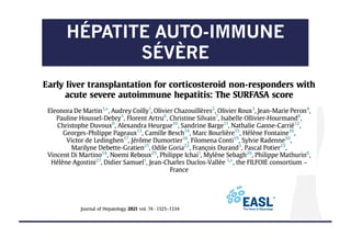 HÉPATITE AUTO-IMMUNE
SÉVÈRE
 