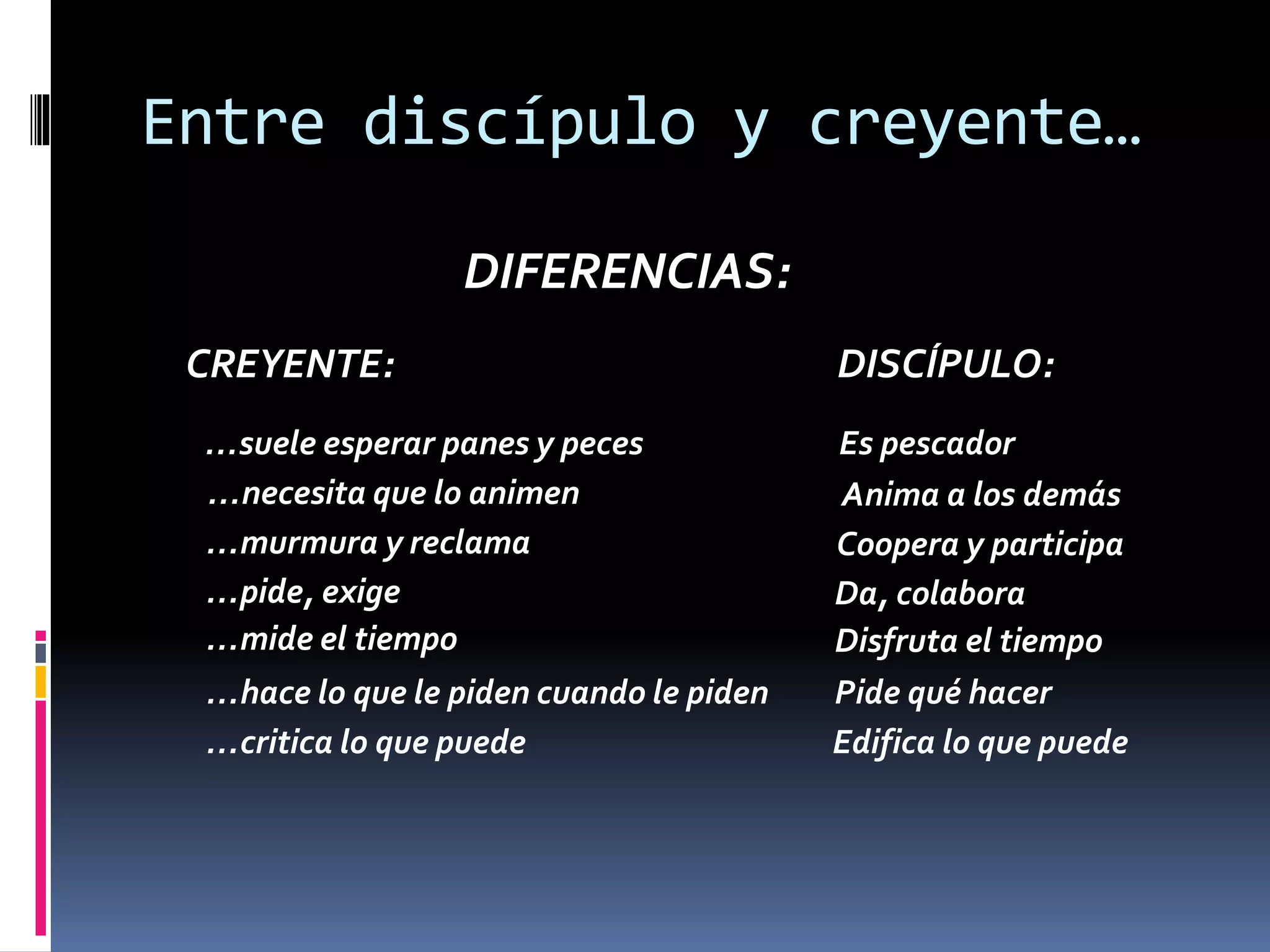 Entre discípulo y creyente | PPTX