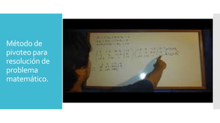 Método de
pivoteo para
resolución de
problema
matemático.
 