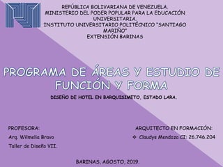 ESTUDIO DE FUNCIÓN Y FORMA DE HOTEL 4 ESTRELLAS