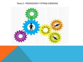 Tema 3.- PEDAGOGIA Y OTRAS CIENCIAS
 