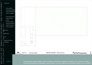 Introducción Planos Planta situación Planta baja amueblada Planta baja arquitectura Planta 1ª amueblada Planta 1ª arquitectura Planta sotano amuebl. Planta sotano arq. Alzados Secciones y detalles Planta de cimentación Planta de estructuras Planta de cubiertas Estructuras  Instalaciones Clima Exigencias Economicas- Presupuesto. INDICE 