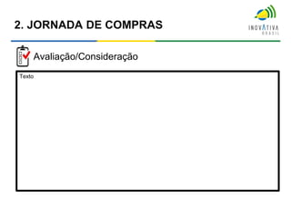 2. JORNADA DE COMPRAS
Texto
Avaliação/Consideração
 