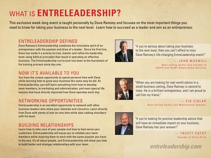 Dave Ramsey S Entreleadership Master Series