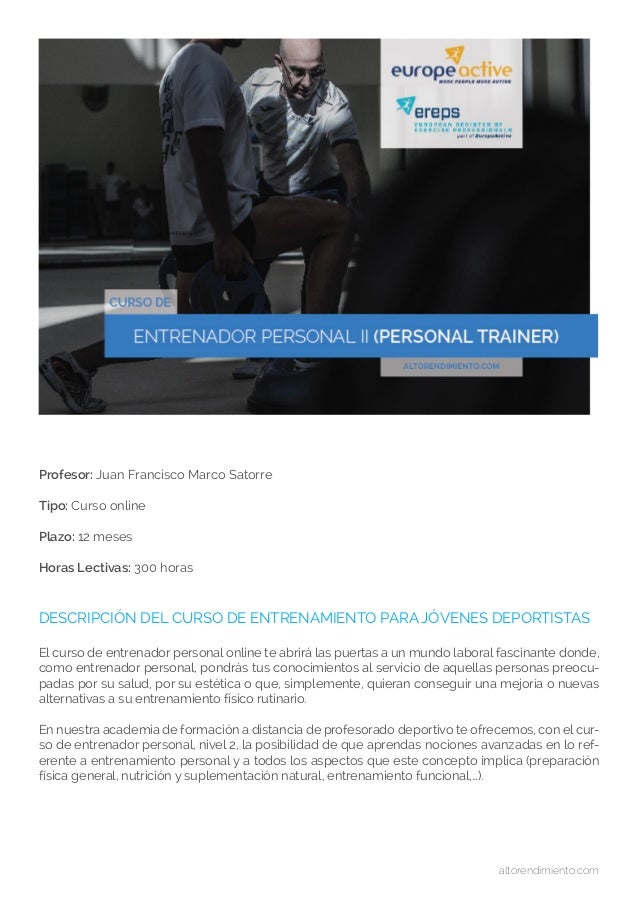 Curso de personal trainer