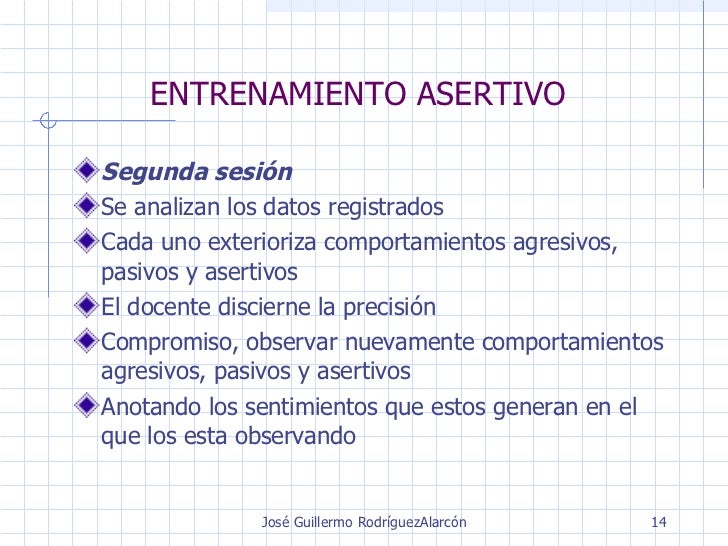 Entrenamiento Asertivo Entrenamiento Asertivo
