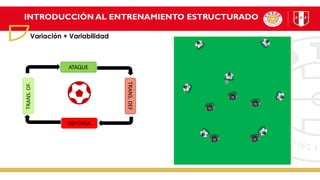 INTRODUCCIÓN AL ENTRENAMIENTO ESTRUCTURADO
Variación + Variabilidad
ATAQUE
DEFENSA
TRANS.
DEF
TRANS.
OF.
 