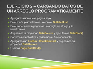 Aspx Listbox Entrenamiento en Acceso a Datos con ASP.NET