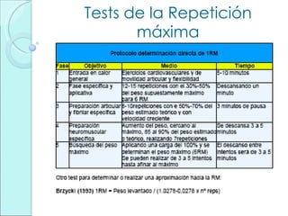 Tests de la Repetición máxima 