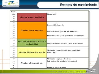 Escalas de rendimiento 