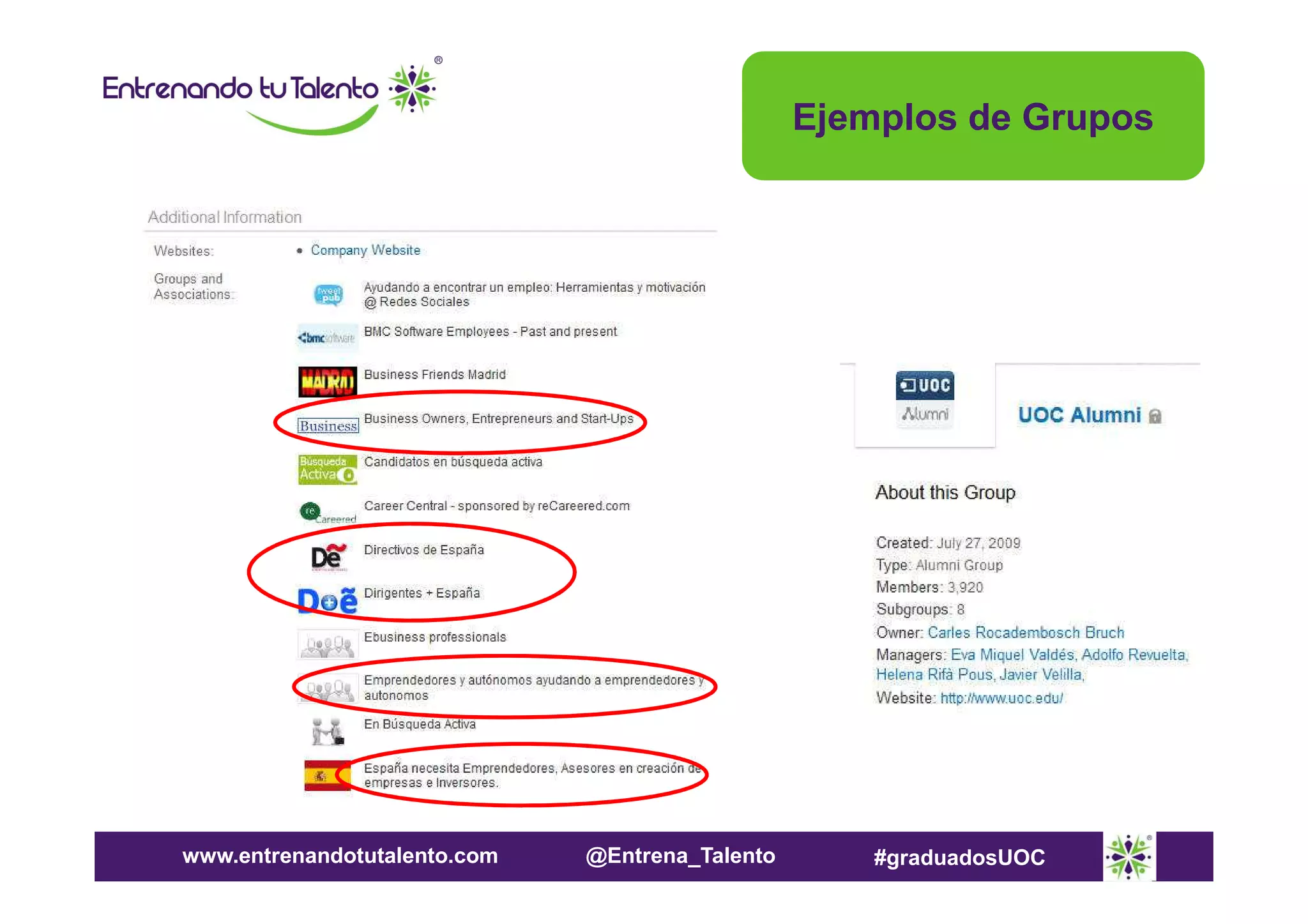 Ejemplos de Grupos

www.entrenandotutalento.com

@Entrena_Talento

#graduadosUOC

 