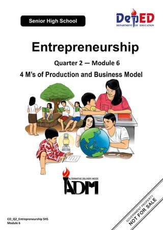 1
Quarter 2 — Module 6
CO_Q2_Entrepreneurship SHS
Module 6
 