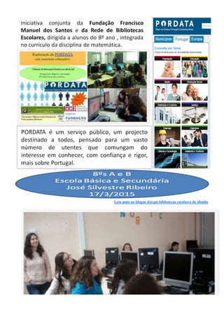 Leia mais no blogue d@qui bibliotecas escolares de idanha
 