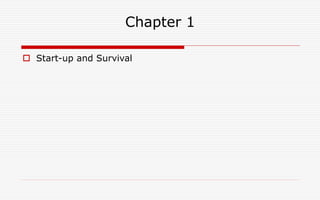 Chapter 1
 Start-up and Survival
 
