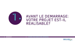 20/03/2017 3 ÉTAPES POUR CRÉER VOTRE ENTREPRISE
1 AVANT LE DEMARRAGE:
VOTRE PROJET EST-IL
REALISABLE?
 