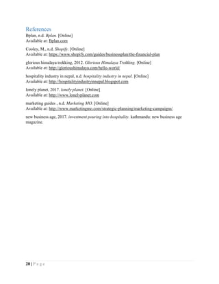 Reference Code Business Plan Business development plan of hotel in nepal | PDF