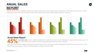 Entrepreneur Slides
45
Lorem ipsum dolor sit amet, consectetur adipiscing elit. Aliquam tincidunt ante nec sem congue convallis. Pellentesque vel mauris quis nisl ornare rutrum in id risus.
Proin vehicula ut sem et tempus. Interdum et malesuada fames ac ante ipsum primis in faucibus.
Anual Sales Report
Lorem ipsum dolor sit amet, consectetur adipiscing elit. Aliquam tincidunt ante nec sem Pellentesque vel mauris quis nisl ornare rutrum in id
risus. Proin vehicula ut sem et tempus. Interdum et malesuada fames ac ante ipsum primis in faucibus.
45%
0
5
10
15
20
25
30
35
40
45
50
01/05/2002 01/06/2002
0
5
10
15
20
25
30
35
40
45
50
01/05/2002 01/06/2002
0
5
10
15
20
25
30
35
40
45
50
01/05/2002 01/06/2002
0
5
10
15
20
25
30
35
40
45
50
01/05/2002 01/06/2002
ANUAL SALES
REPORT
Lorem ipsum dolor sit amet, consectetur adipiscing elit. Aliquam tincidunt ante nec sem congue convallis. Pellentesque vel mauris quis nisl ornare rutrum in id risus.
Pellentesque vel mauris quis nisl ornare rutrum in id risus. Proin vehicula ut sem et tempus. Interdum adipiscing ante nec mauris quis.
Basic Subtitle
 
