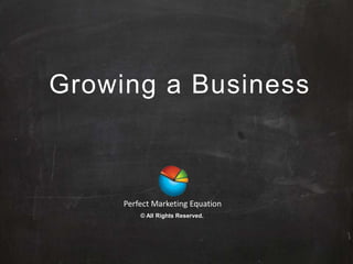 Growing a Business
Perfect Marketing Equation
© All Rights Reserved.
 