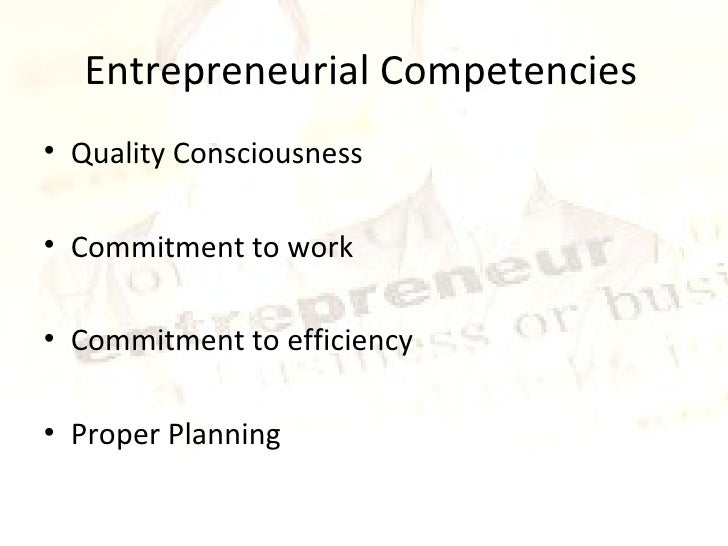 Entrepreneurial competencies