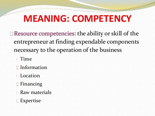competencies meaning