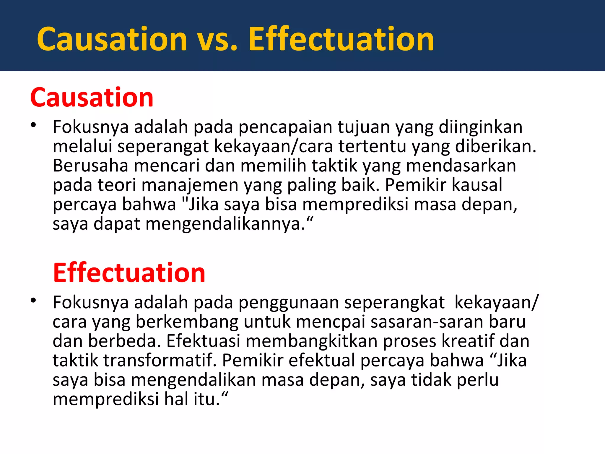 Entrepreneurial effectuation | PPT