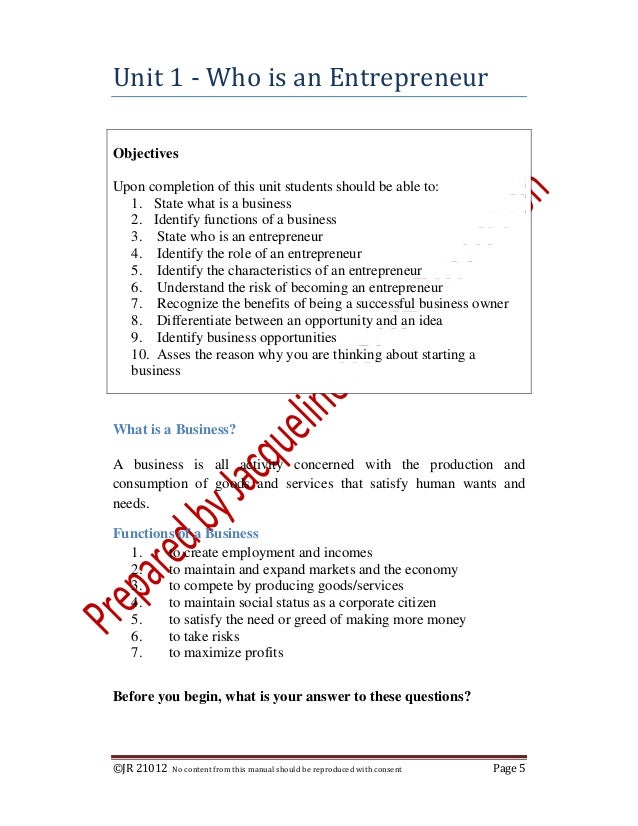 Entrepreneurship Training Manual Ppt Template - fasrunlimited