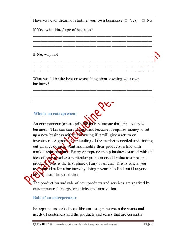 Entrepreneurship Training Manual Pptv Entrepreneurship Training Manual Pptv