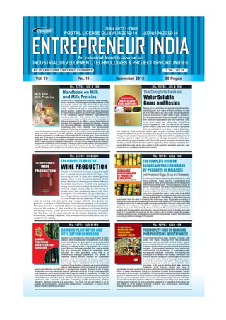 ENTREPRENEUR INDIA, NOVEMBER 2013 1Visit us at : www.niir.org
 